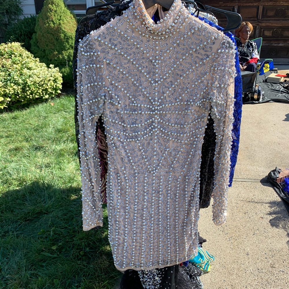 Beaded White Sparkly Dress